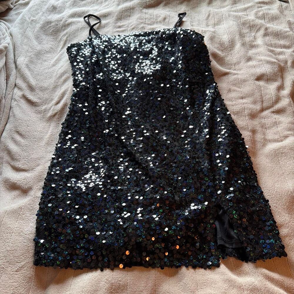 Wild Fable Black Sequin Mini Dress Size XL